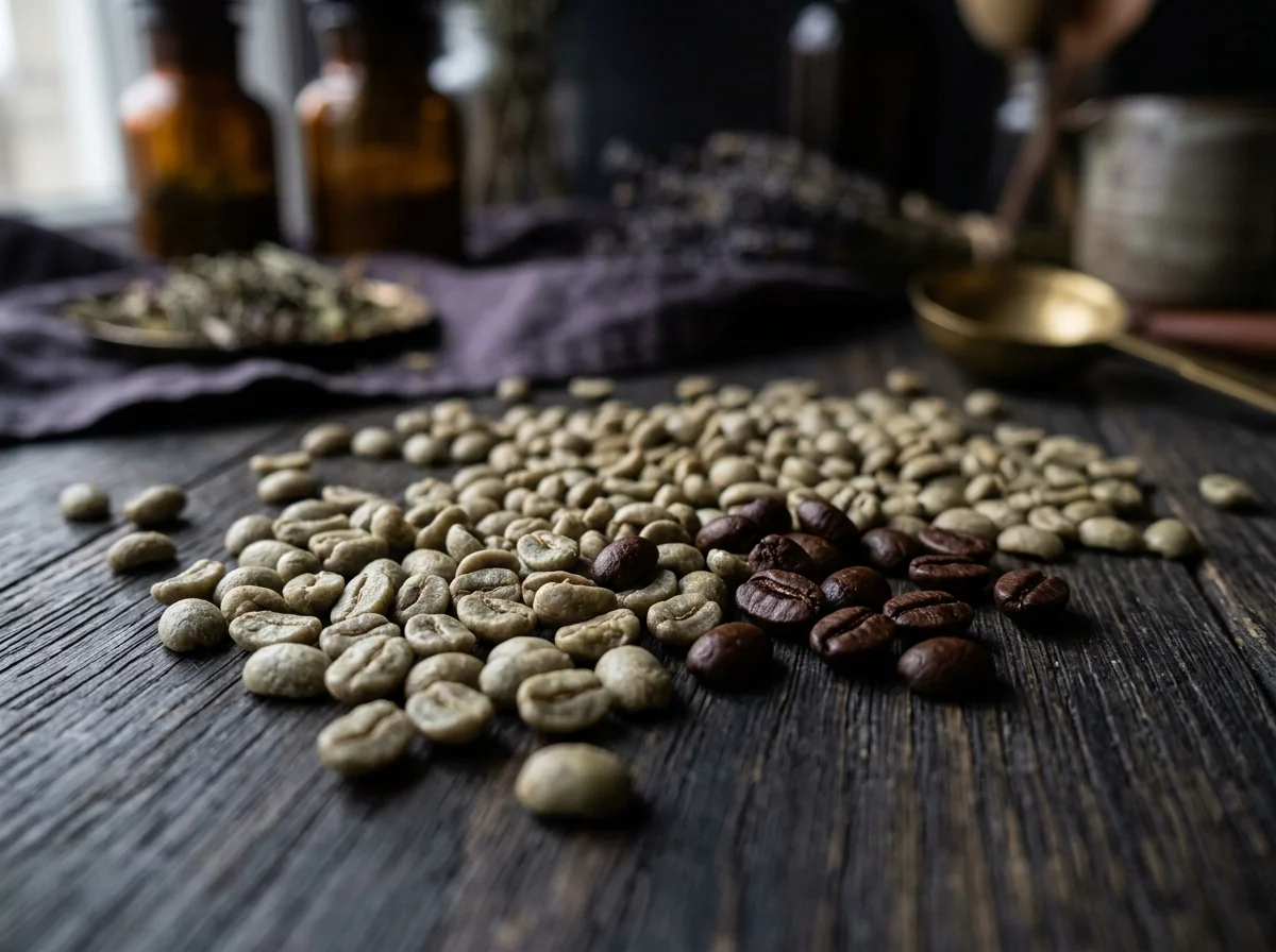Green coffee bean extract supplement raw beans macro
